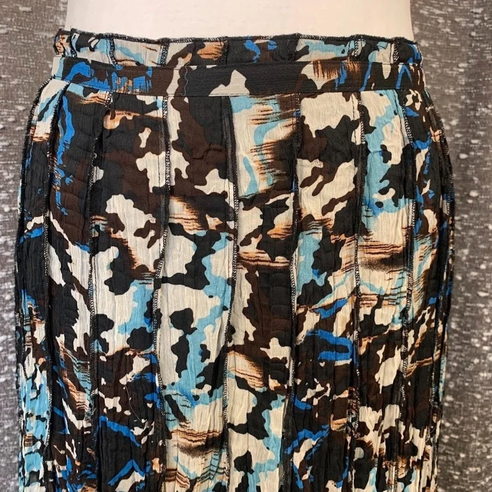 Vintage Y2K‎ Alberto Makali Multicolor Lined Pleated Midi Skirt Boho Womens 4